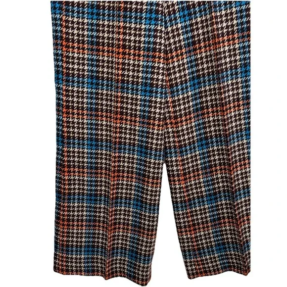 DOROTHEE SCHUMACHER Wide Leg Wool Blend Houndstooth Pants High Rise Size 1 - Picture 3 of 9